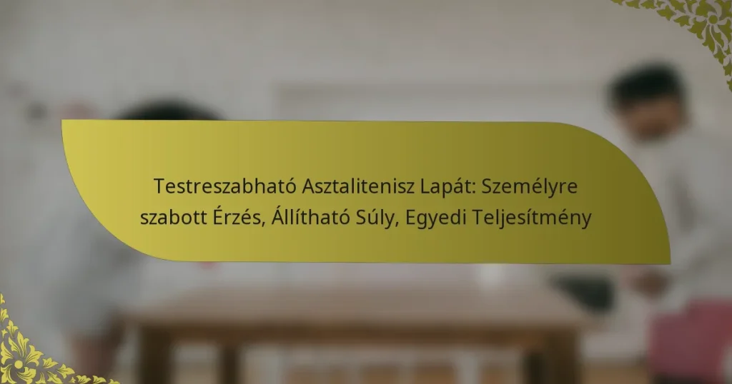 Testreszabható Asztalitenisz Lapát: Személyre szabott Érzés, Állítható Súly, Egyedi Teljesítmény
