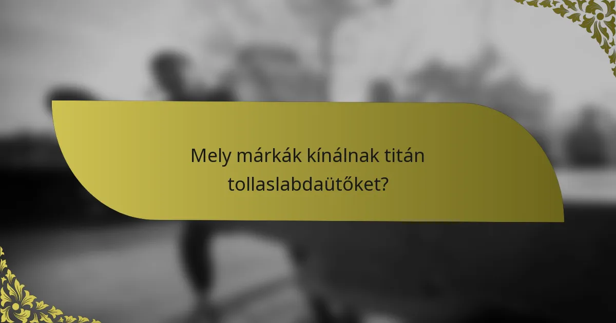 Mely márkák kínálnak titán tollaslabdaütőket?