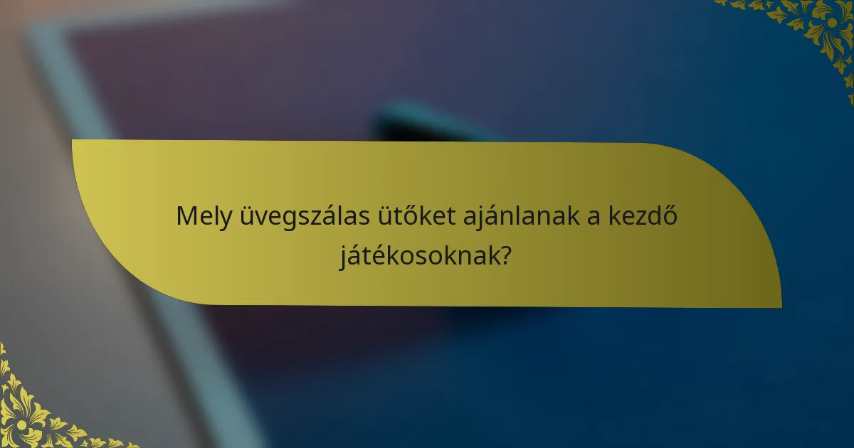 Mely üvegszálas ütőket ajánlanak a kezdő játékosoknak?