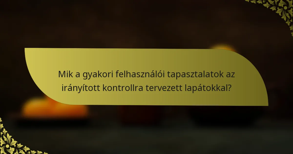 Mik a gyakori felhasználói tapasztalatok az irányított kontrollra tervezett lapátokkal?